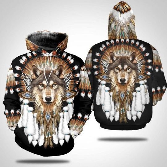 Wolf Native american 3d all over print hoodie – LIMITED EDITION