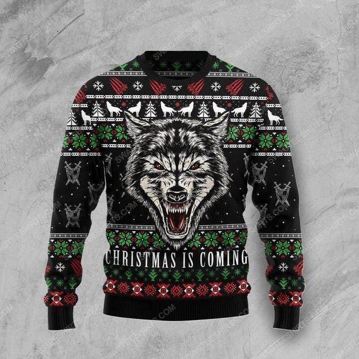 [special edition] Wolf christmas is coming all over print ugly christmas sweater – maria