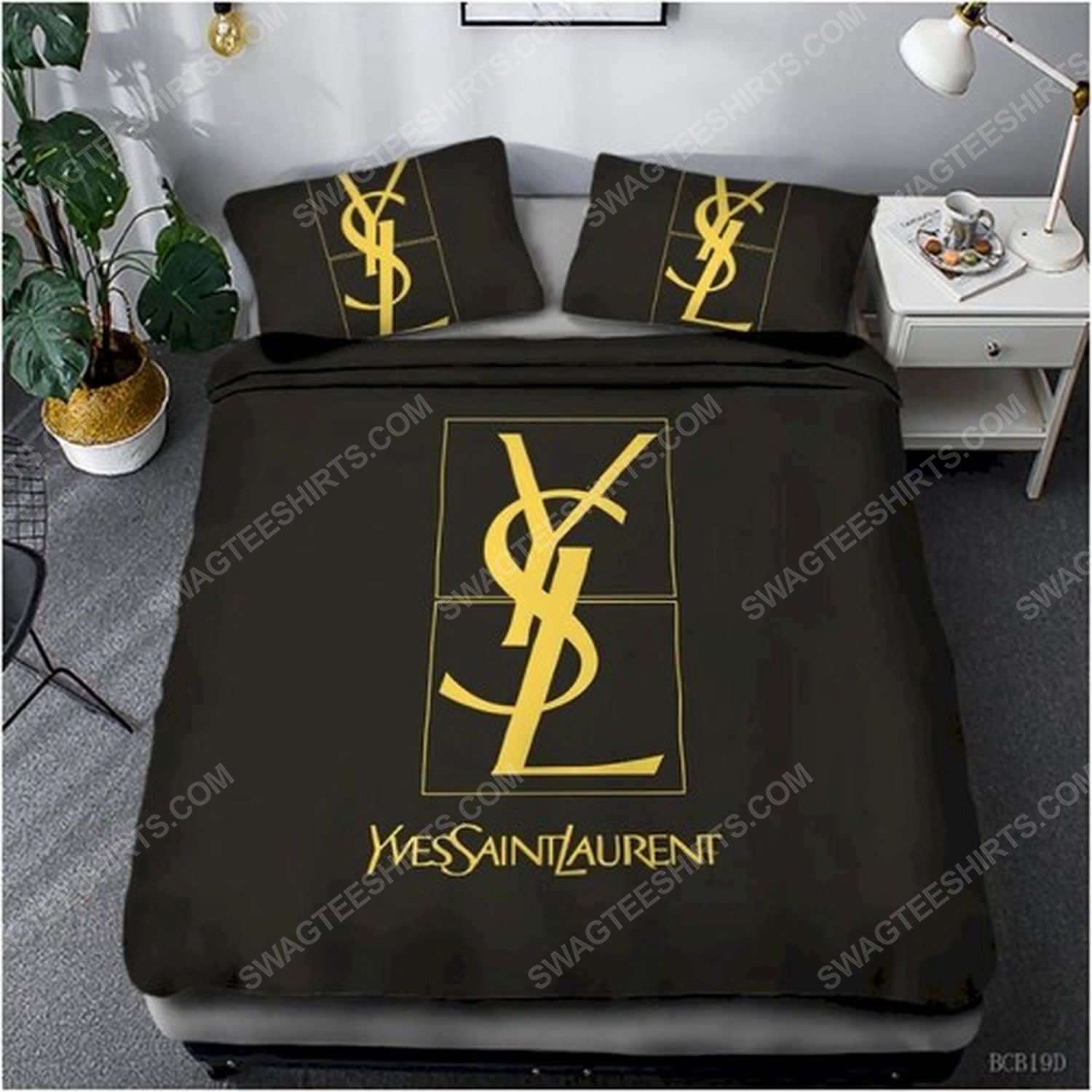 Yves saint laurent full print duvet cover bedding set 1